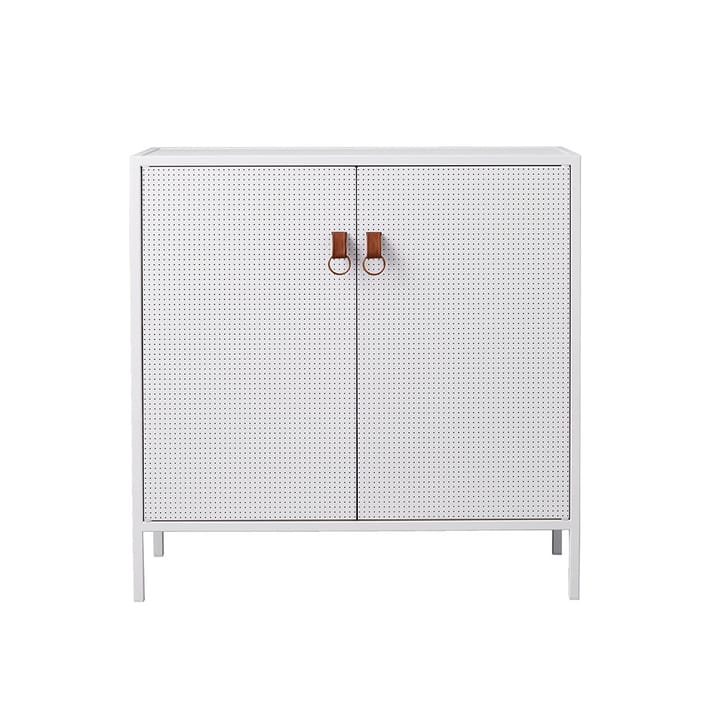 Liza Schrank, Weiß, Lederdetail Maze