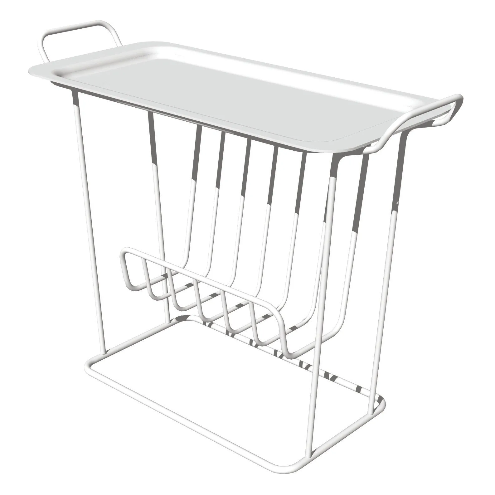 Minnie Mae Paper Tablett-Tisch, Weiß/weiß Maze