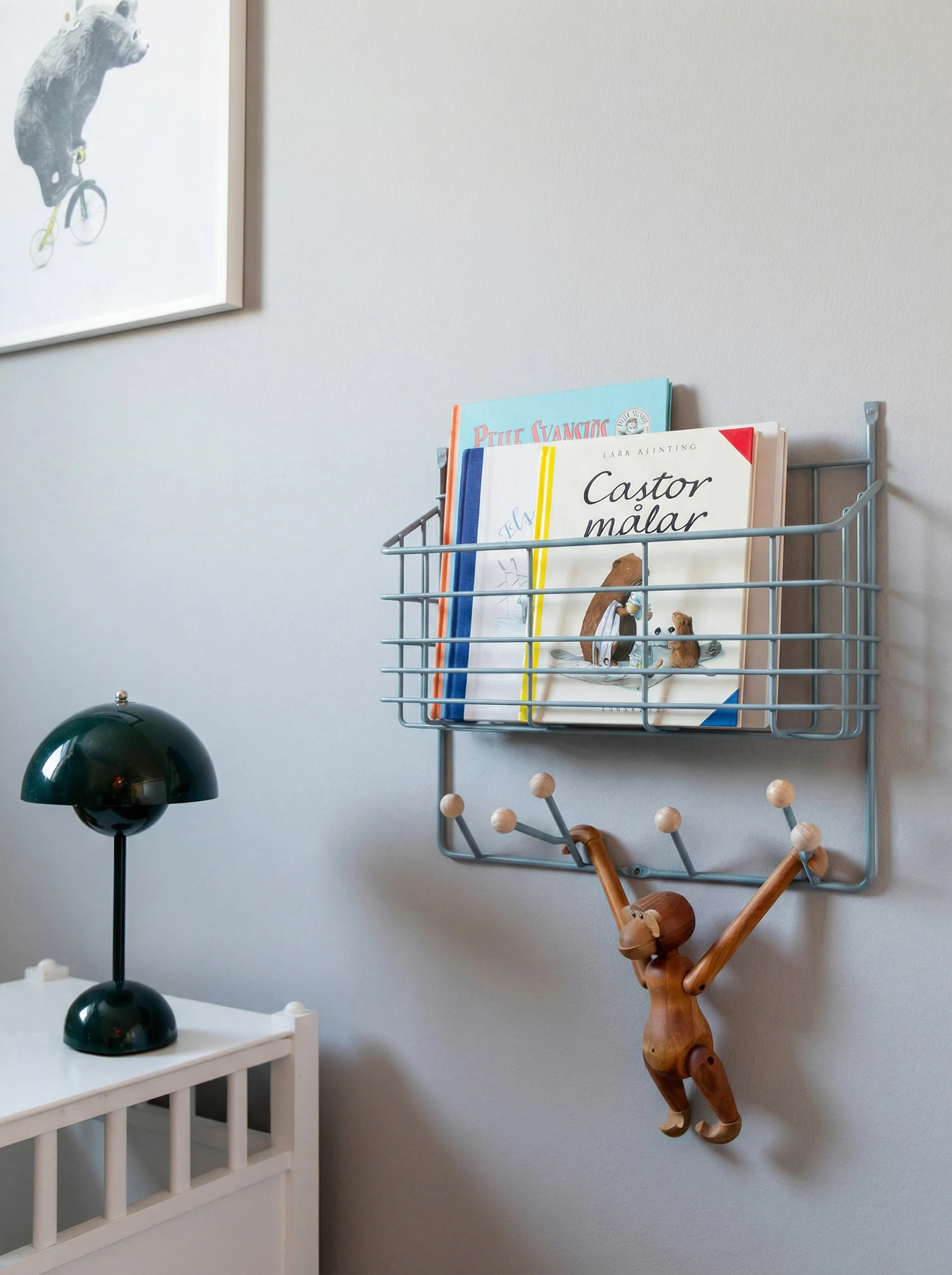 Mitten shelf Regal junior, Pigeon blue, 38,6 x 35,2 x 8,6 cm Maze