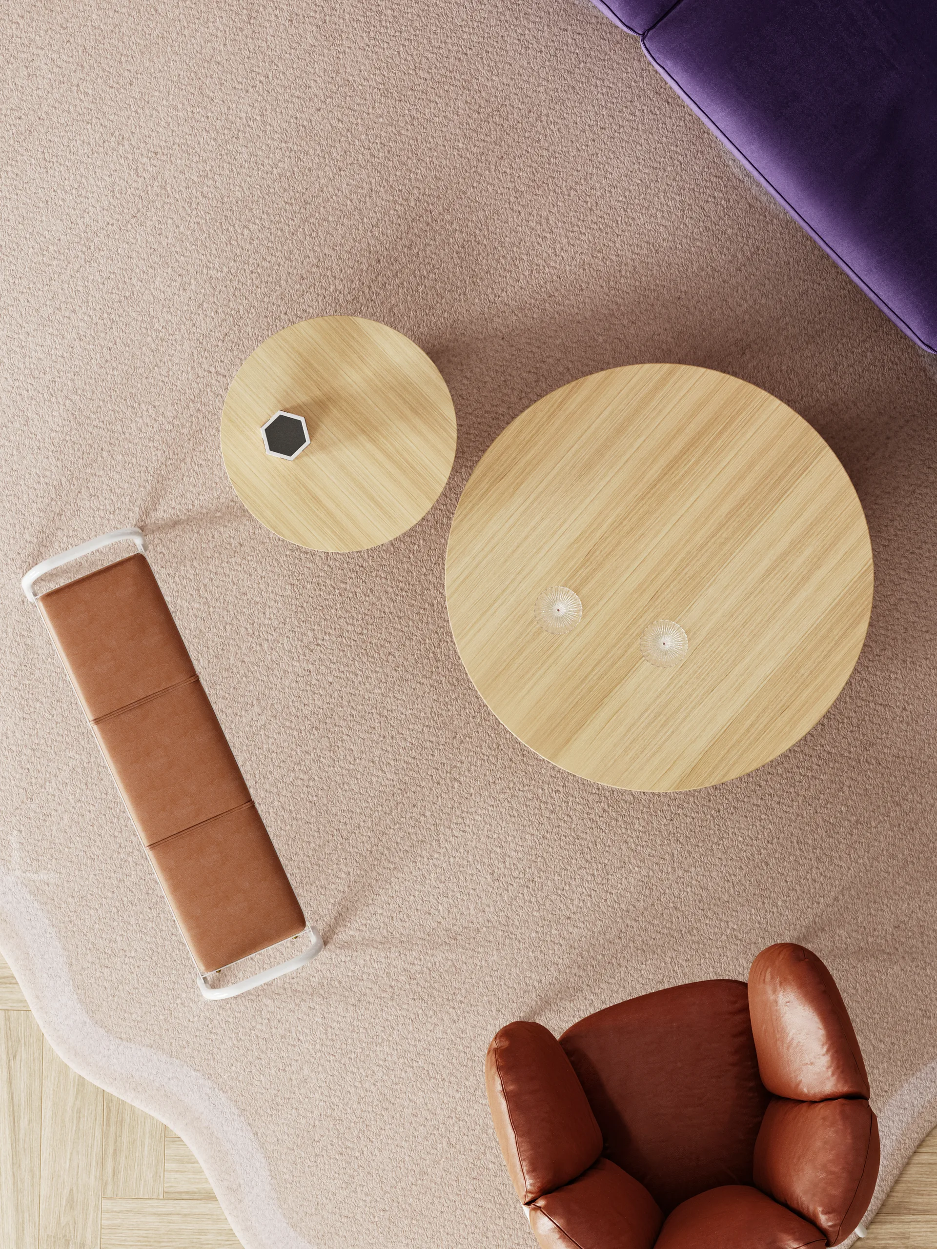 Parasol S Beistelltisch Ø50cm, Oak Maze