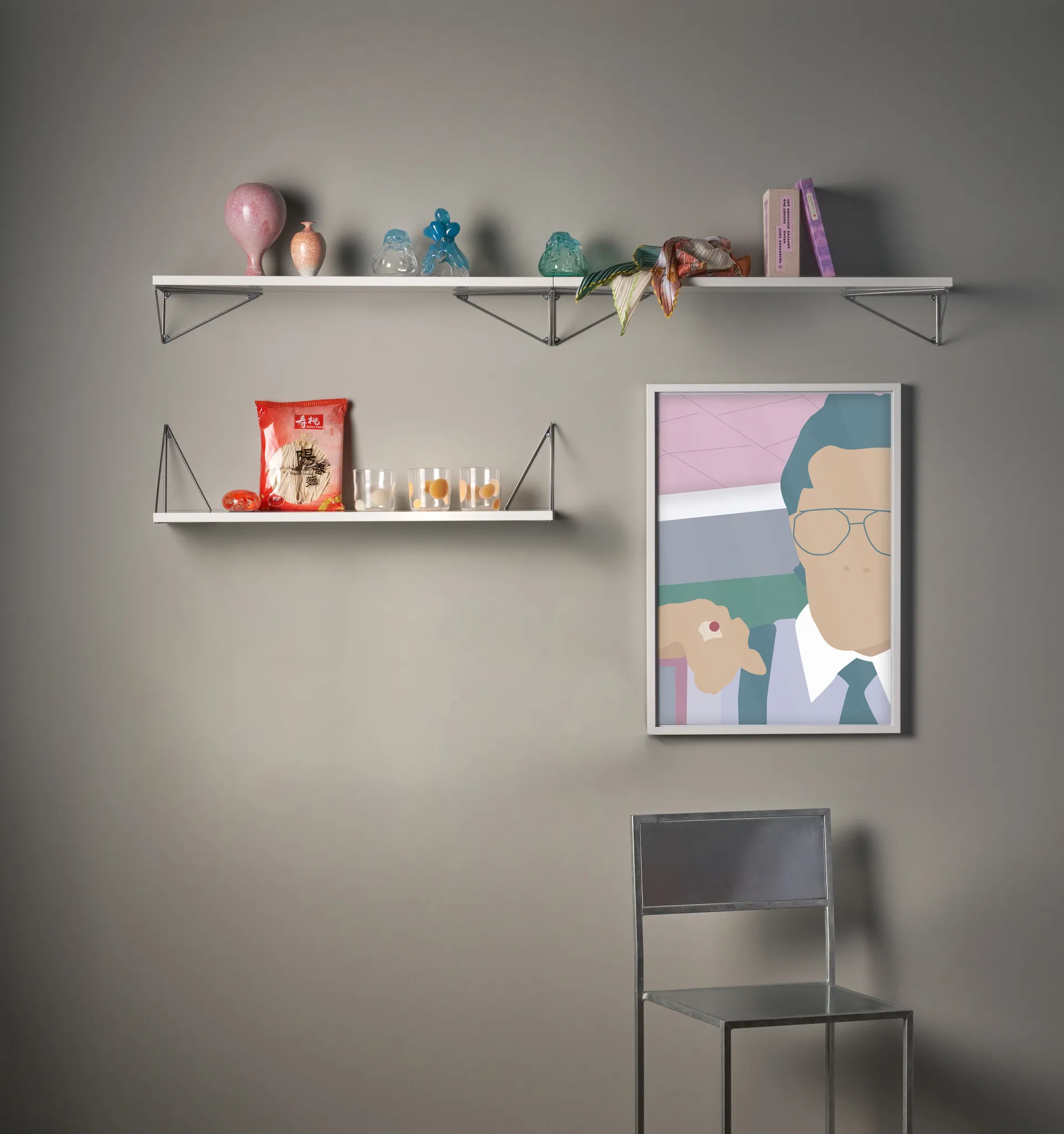 Pythagoras Bundle A Regalsystem Weiß-Chrom Maze