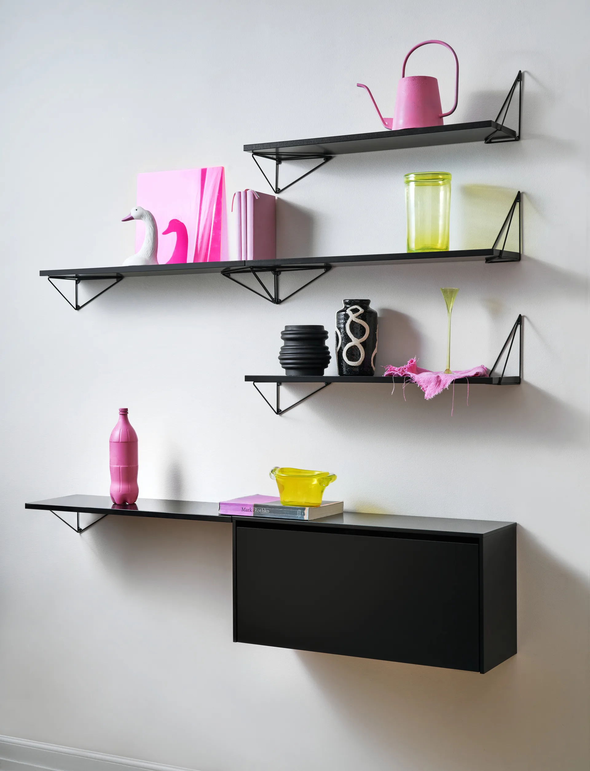 Pythagoras Cabinet Wandschrank 38 x 80cm, Black Maze