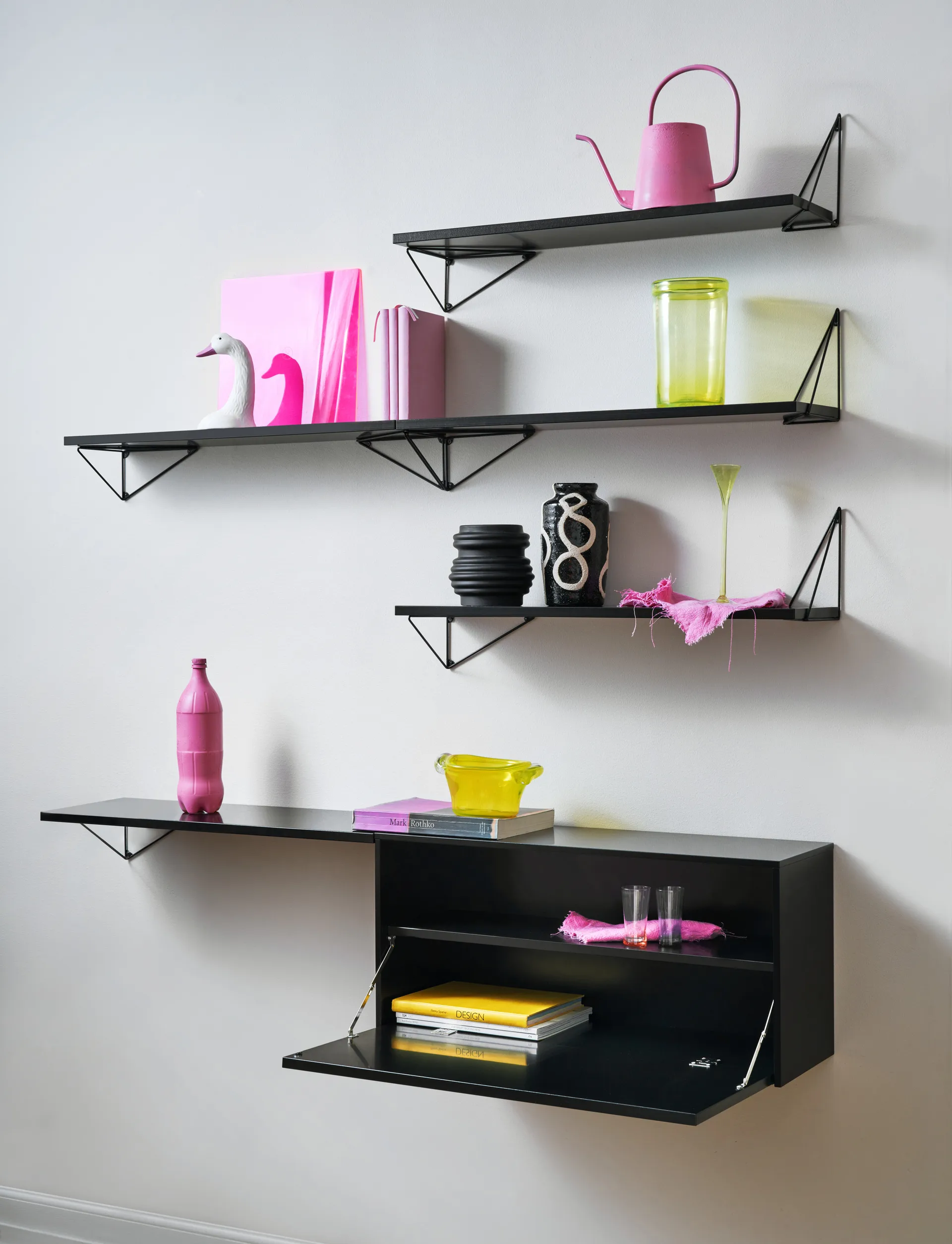 Pythagoras Cabinet Wandschrank 38 x 80cm, Black Maze