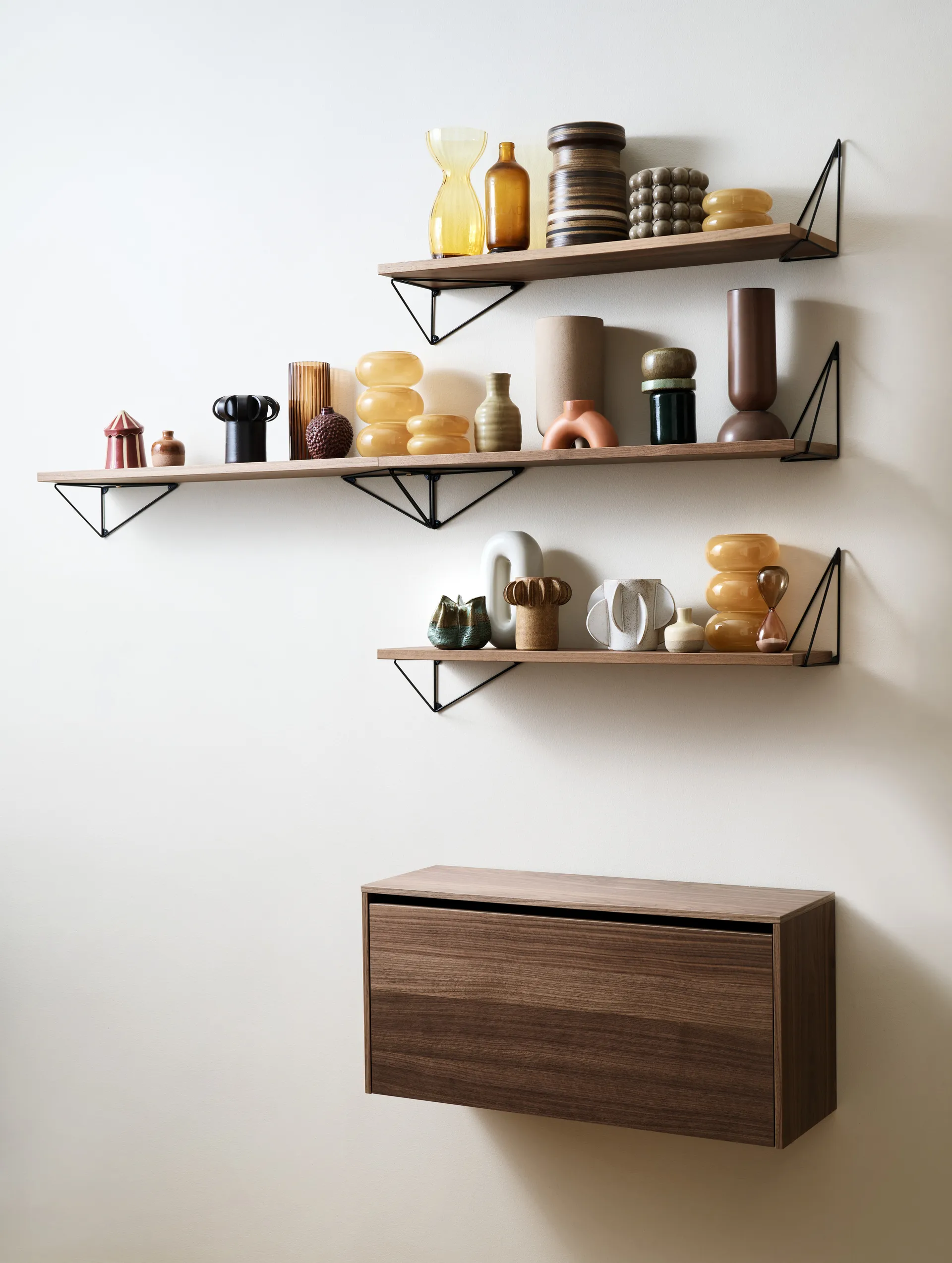 Pythagoras Cabinet Wandschrank 38 x 80cm, Walnut Maze