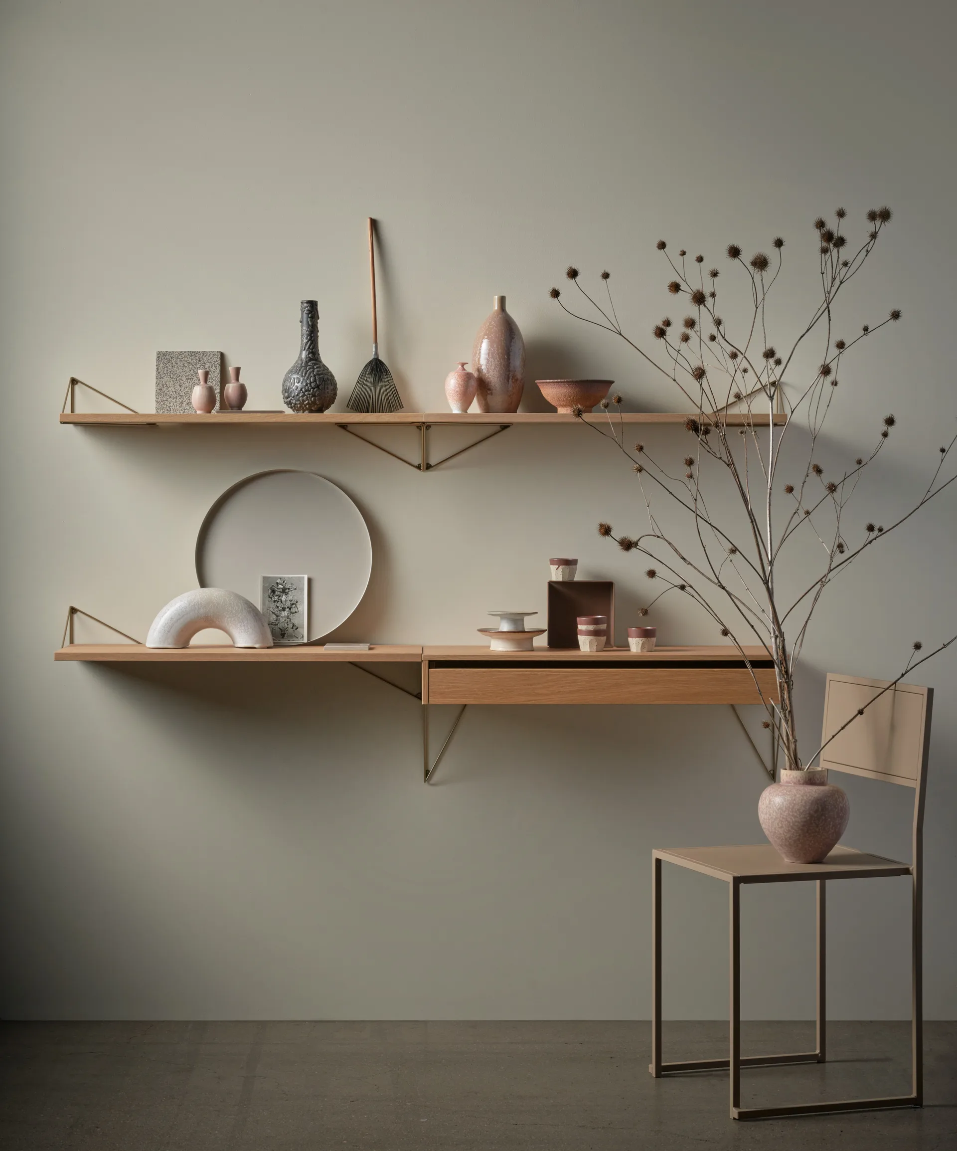 Pythagoras Regalbrett, Large, Eiche Maze