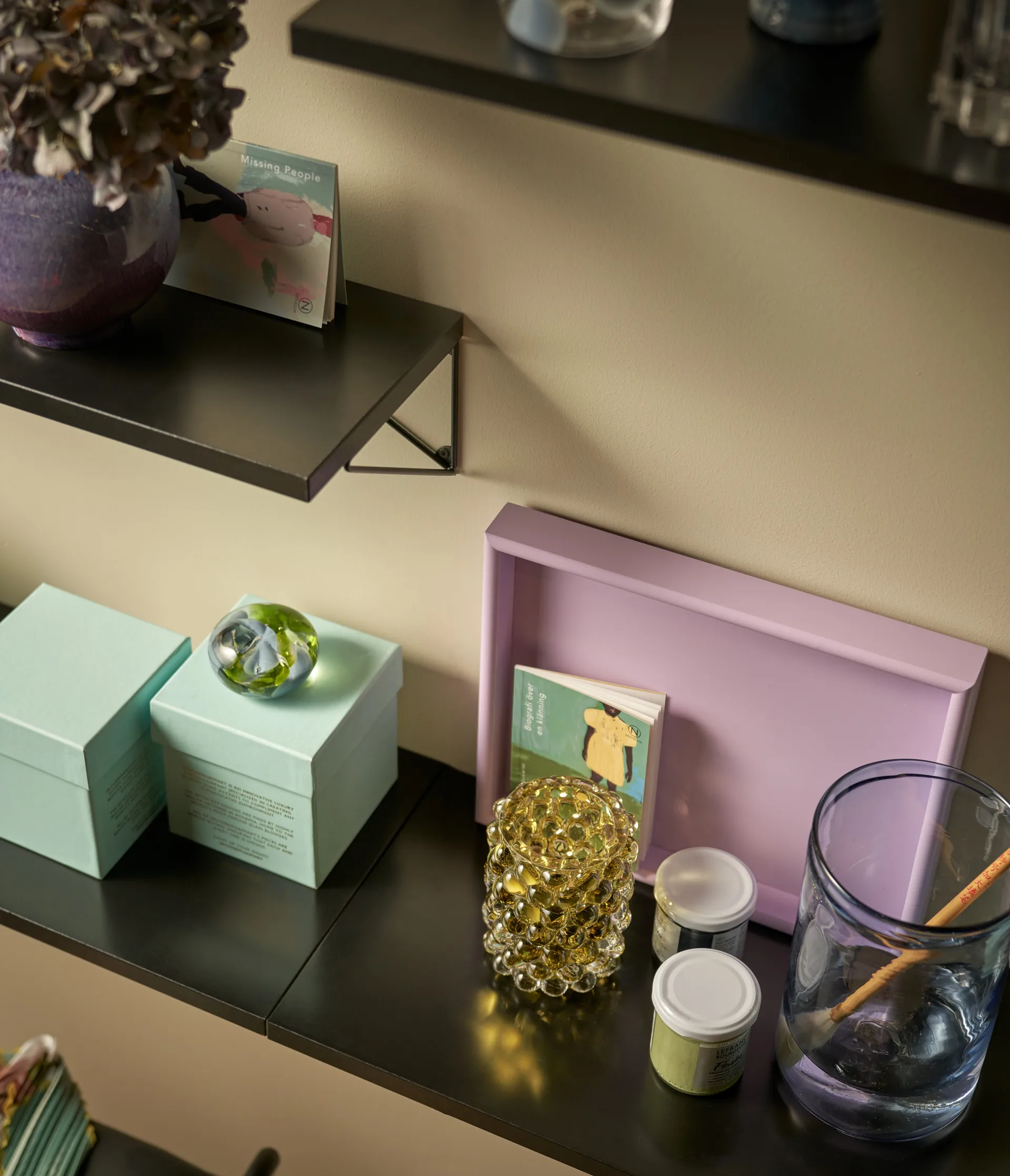 Pythagoras Regalbrett, Large, Schwarz Maze