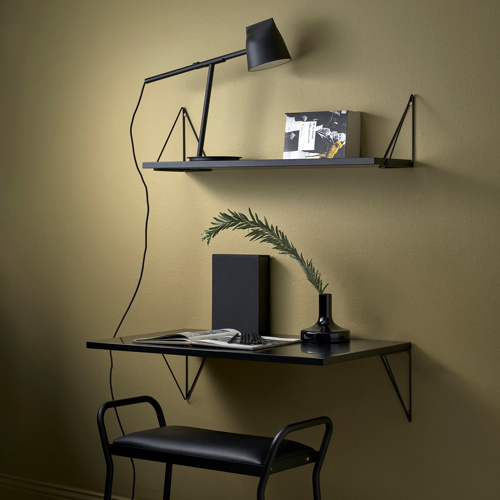 Pythagoras Schreibtischplatte, Schwarz Maze