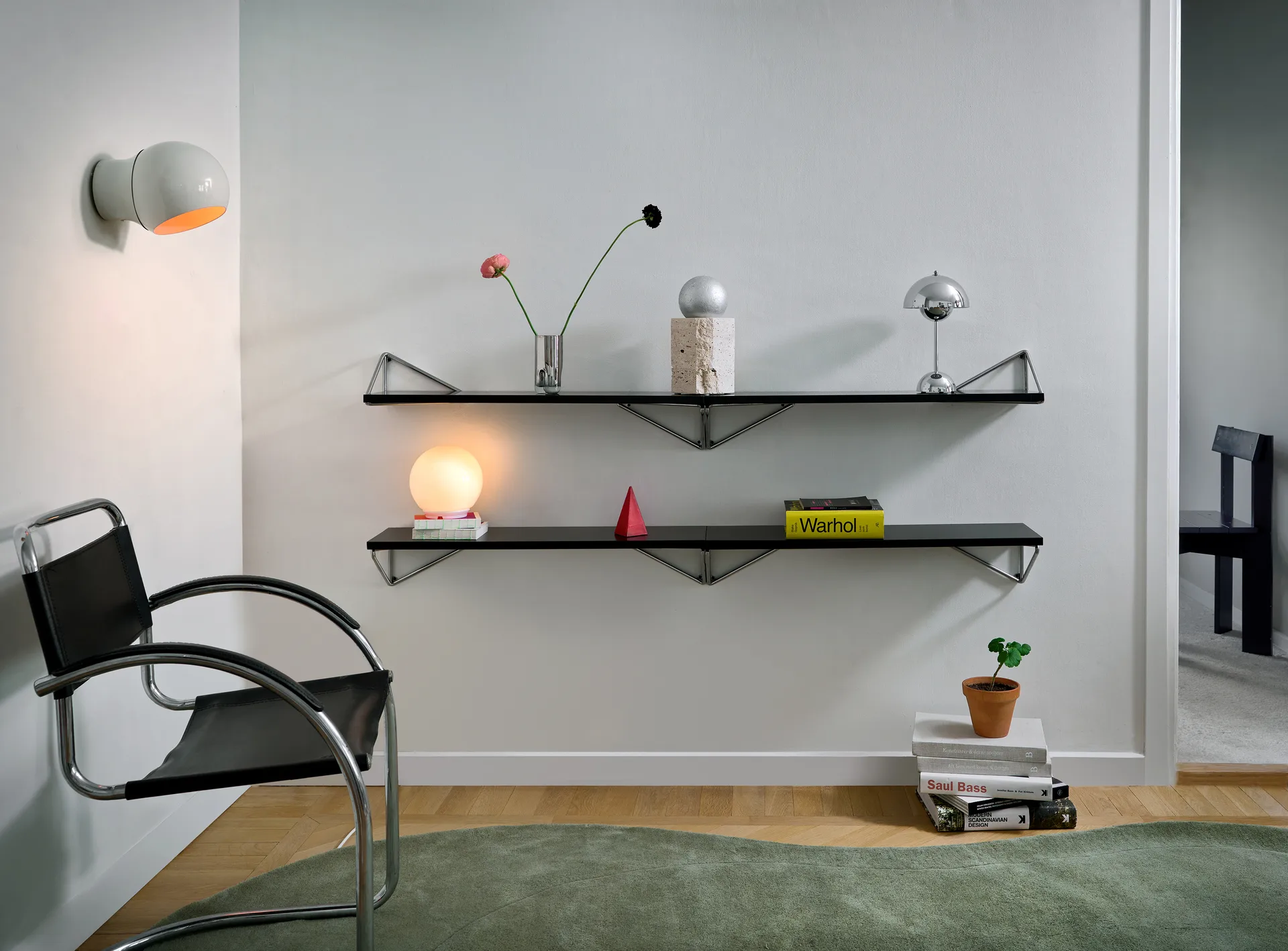 Pythagoras XL Halterungen 2-teilig, Chrome Maze