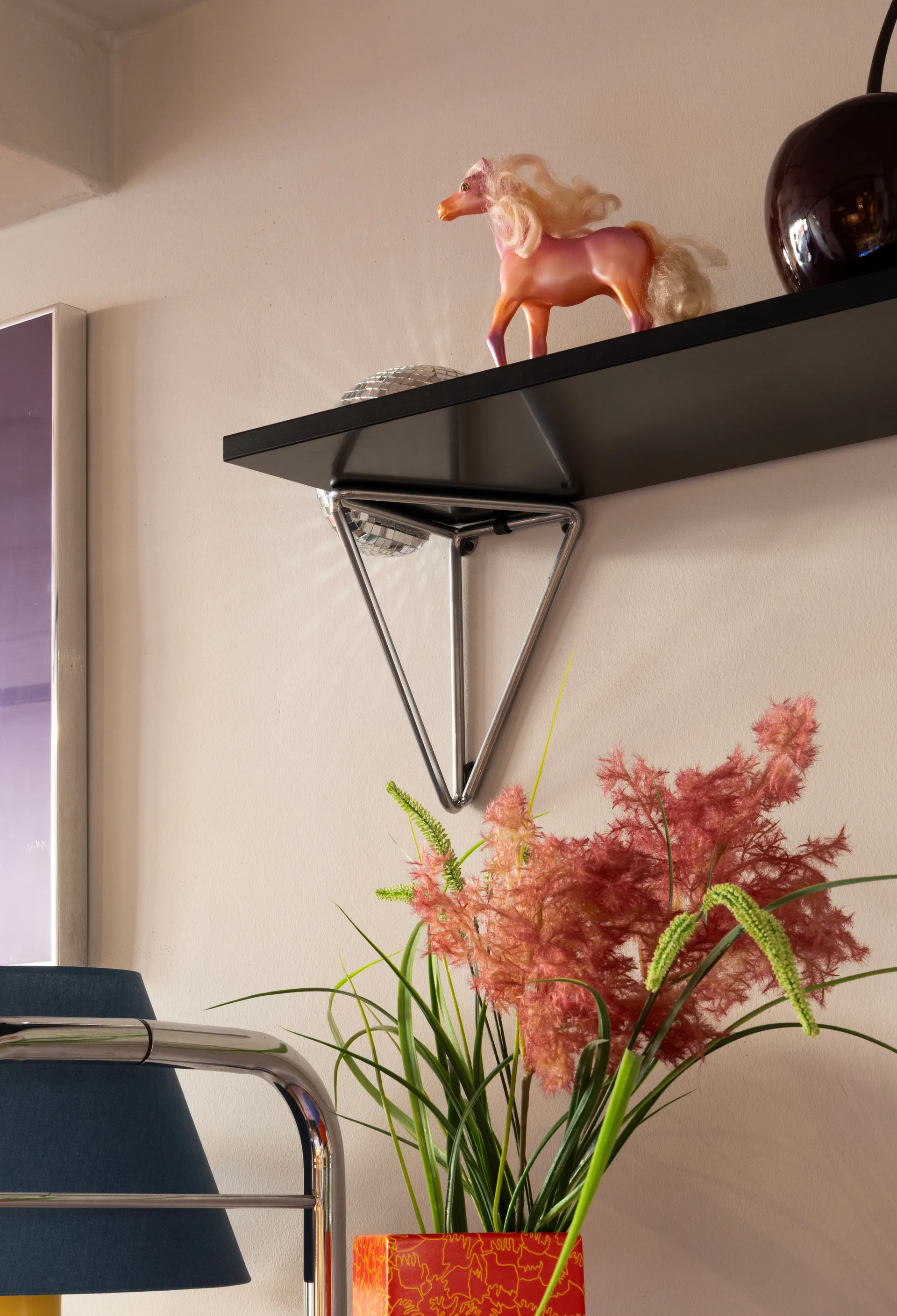 Pythagoras XL Halterungen 2-teilig, Chrome Maze