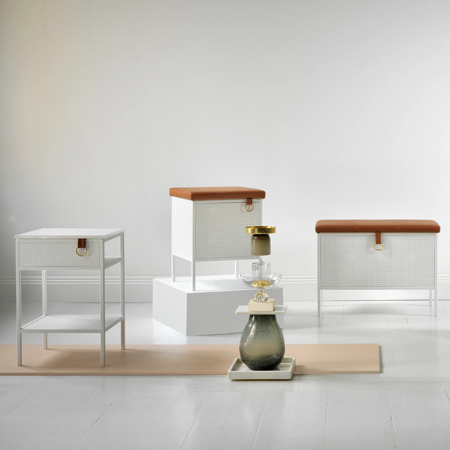 Tracy Beistelltisch, rechts, Weiß Maze