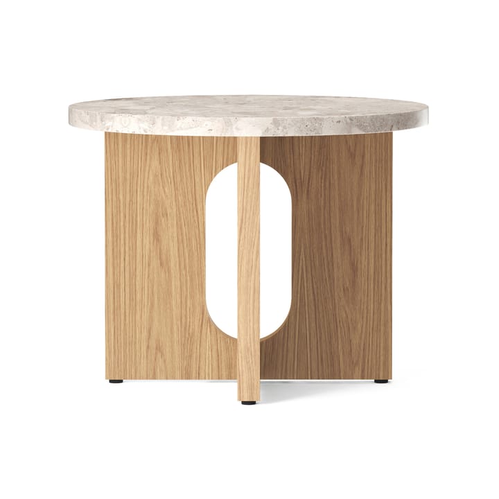 Androgyne Beistelltisch Ø50cm Eichensockel - Kunis Breccia Tischplatte - MENU