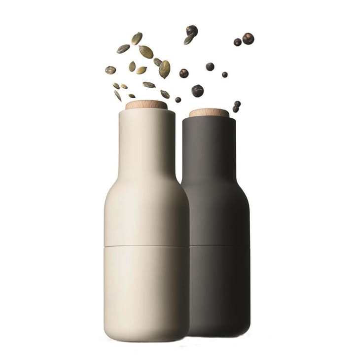 Bottle Grinder Gewürzmühle 2er Pack - grau-offwhite (Buchenholz-Deckel) - MENU