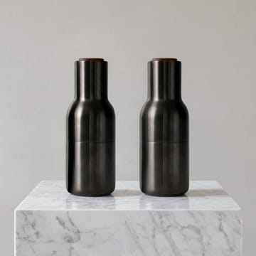 Bottle Grinder Gewürzmühle metall 2er Pack - Bronzierter Messing (Walnuss Deckel) - MENU