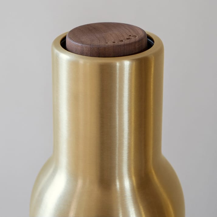 Bottle Grinder Gewürzmühle metall 2er Pack - Gebürsteter Messing (Walnuss Deckel) - Menu