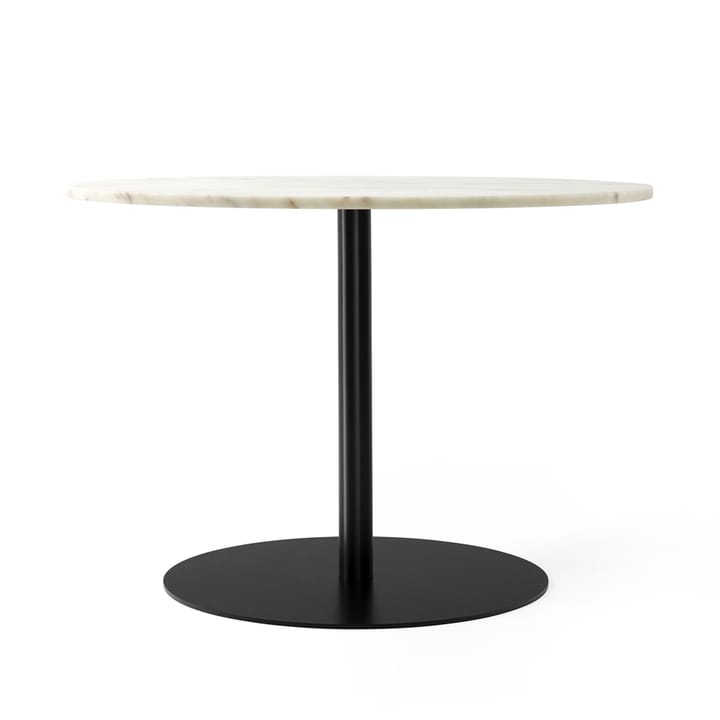 Harbour Column Esstisch - Marble offwhite, ø105cm, Schwarzes Gestell - MENU