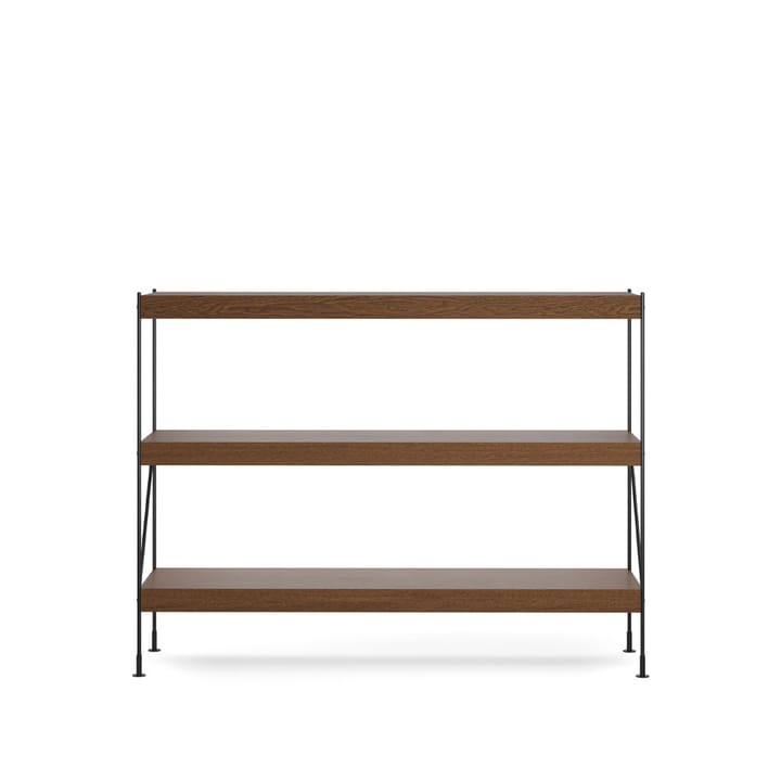 Zet Regalsystem - Oak dark stained, 1 x 3, black steel base - MENU