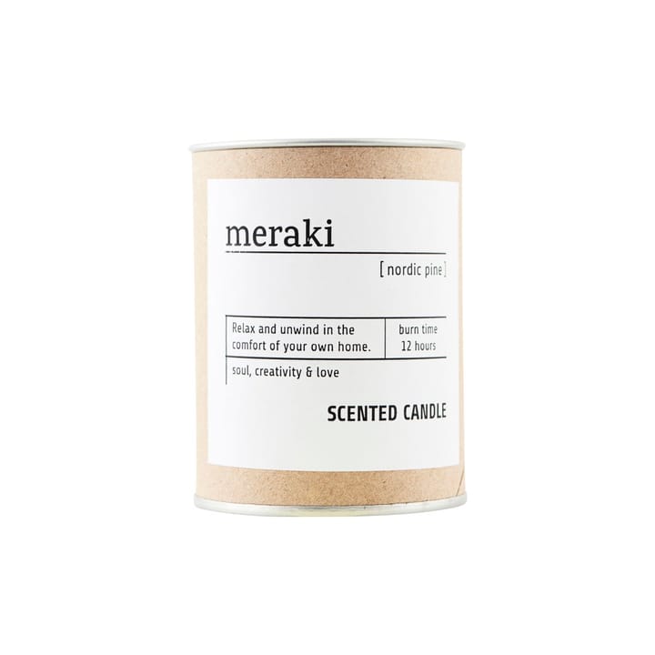 Meraki Duftkerze 12h braunes Glas, Nordic Pine Meraki