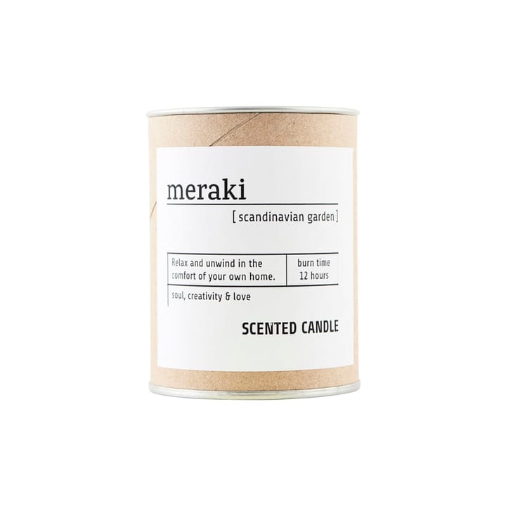 Meraki Duftkerze 12h braunes Glas, Scandinavian Garden Meraki