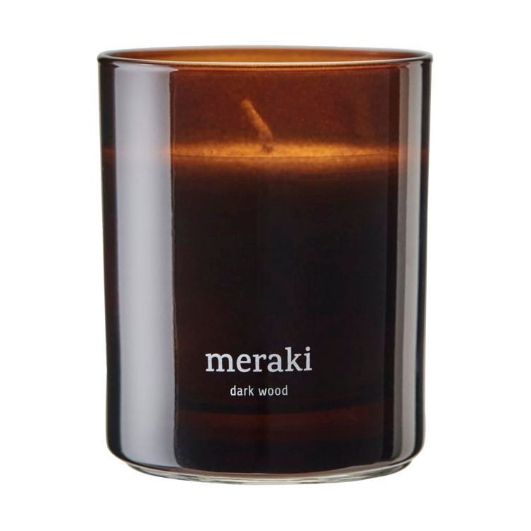 Meraki Meraki Duftkerze, 35 Stunden Dunkles Holz