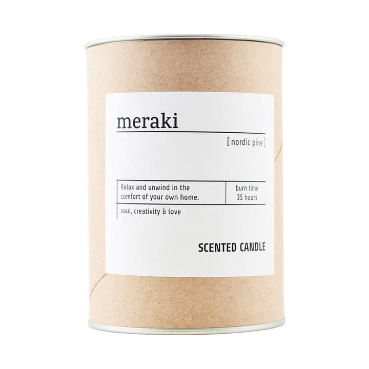 Meraki Duftkerze 35h braunes Glas, Nordic Pine Meraki