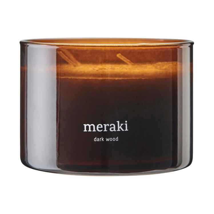 Meraki Meraki Duftkerze, 60 Stunden Dunkles Holz