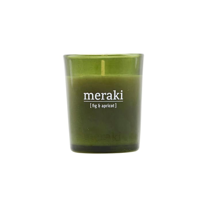 Meraki Duftkerze grünes Glas 12 Stunden - Fig-apricot - Meraki