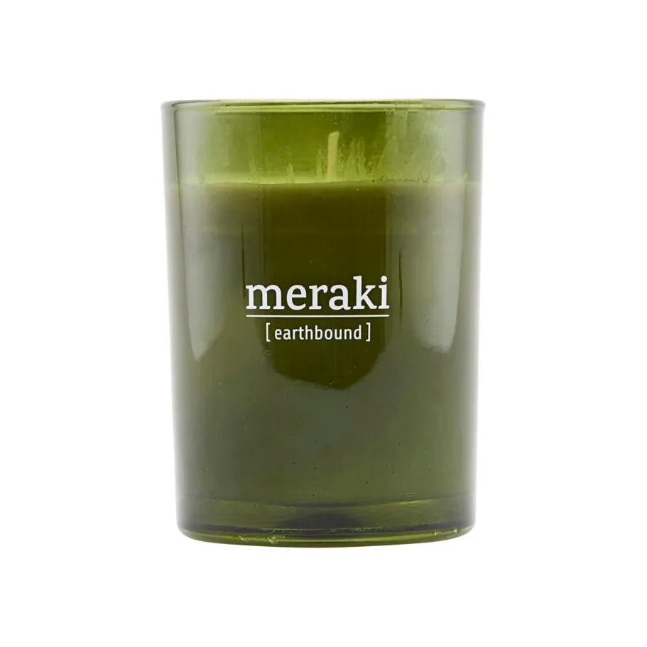 Meraki Duftkerze grünes Glas 35 Stunden, Earthbound Meraki