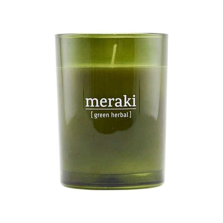 Meraki Duftkerze grünes Glas 35 Stunden, Green herbal Meraki