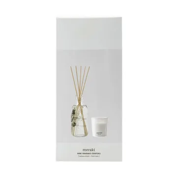 Meraki Geschenkset Duftstäbchen und Duftkerze - Verbena drizzle-frische Leinen - Meraki
