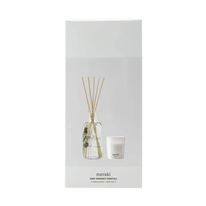 Meraki Geschenkset Duftstäbchen und Duftkerze - Verbena drizzle-frische Leinen - Meraki