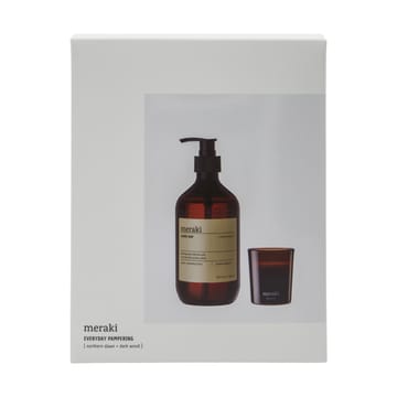 Meraki Geschenkset Handseife und Duftkerze - Northern dawn + dark wood - Meraki