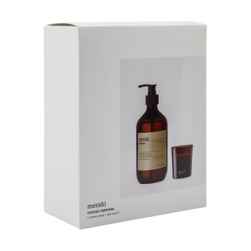 Meraki Geschenkset Handseife und Duftkerze - Northern dawn + dark wood - Meraki