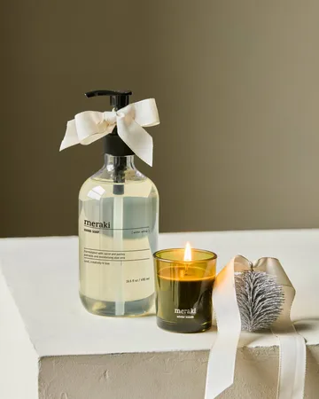 Meraki Geschenkset Handseife und Duftkerze - Winter whisp, winter woods - Meraki