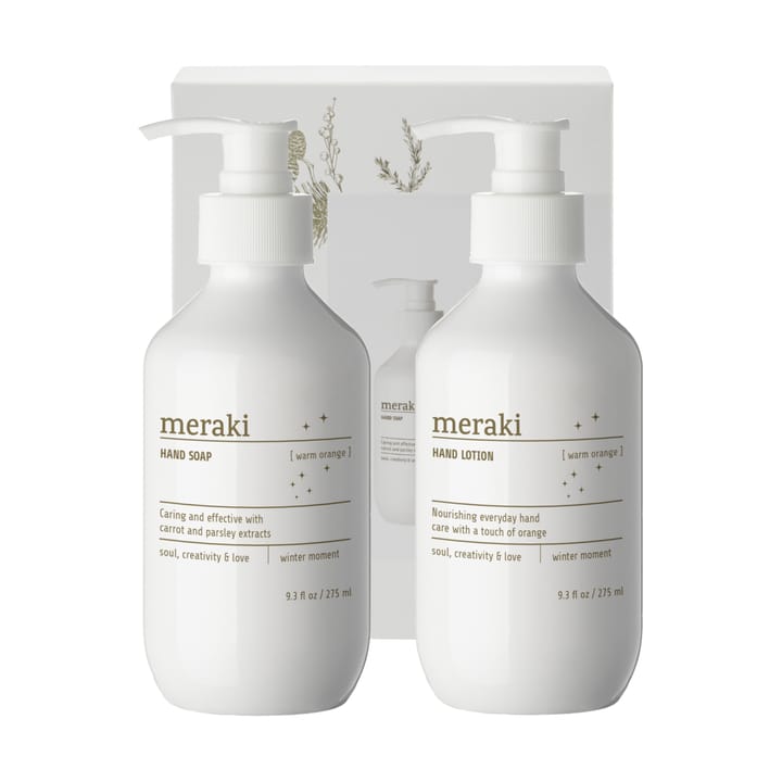 Meraki Geschenkset, Handseife und Handlotion - Warmes orange - Meraki