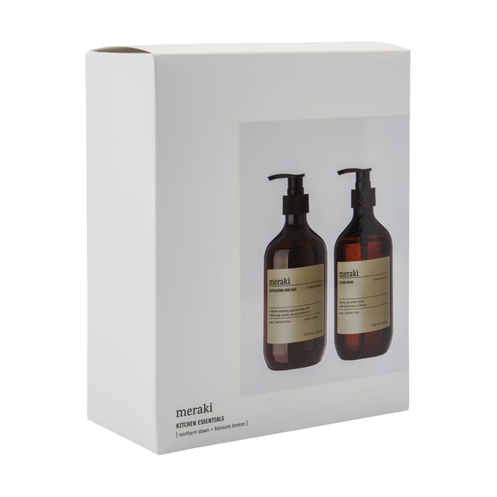 Meraki Geschenkset Handseife und Spülmittel, Peeling Nordstern, Blütenbrise Meraki