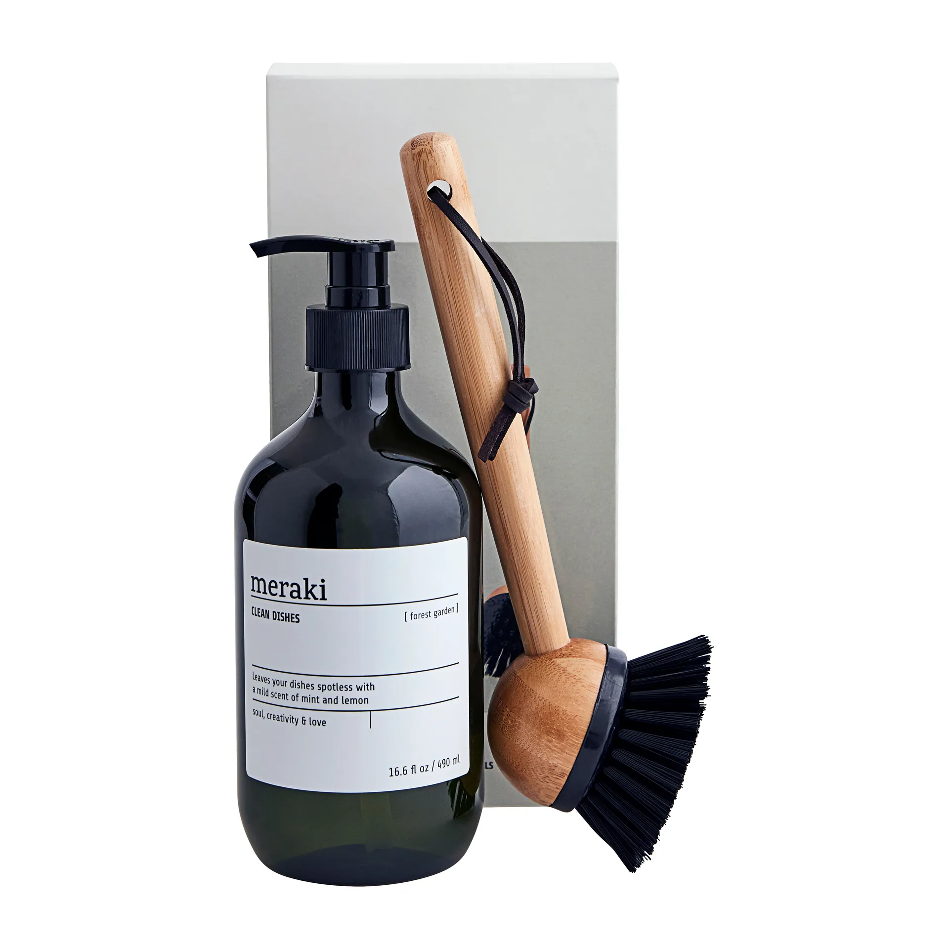 Meraki Geschenkset Spülmittel und Spülbürste, Forest garden Meraki