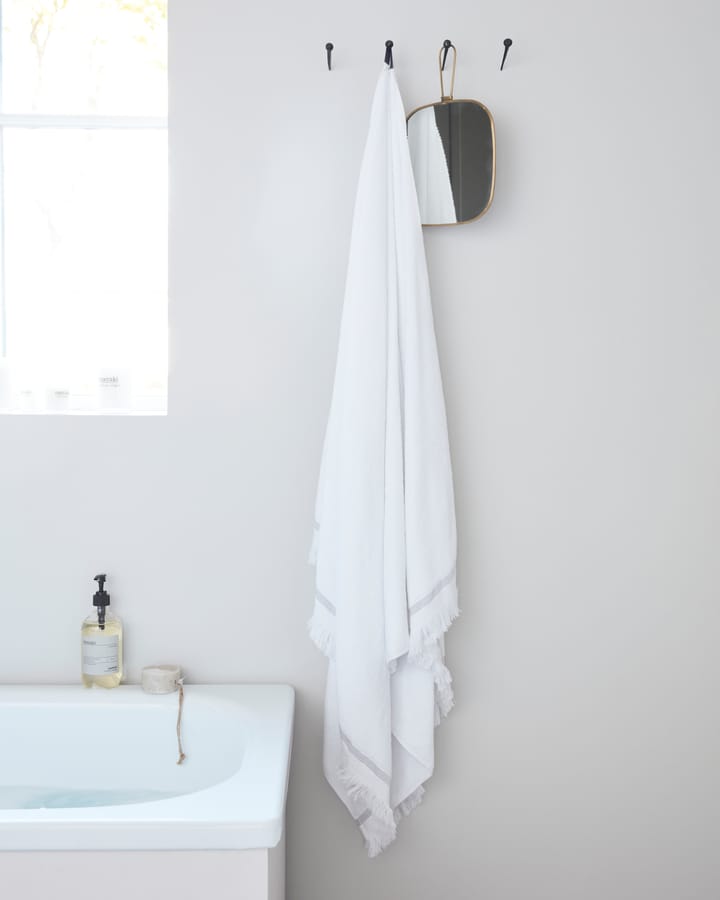 Meraki Handtuch weiß mit grauen Linien, 100 x 180cm Meraki