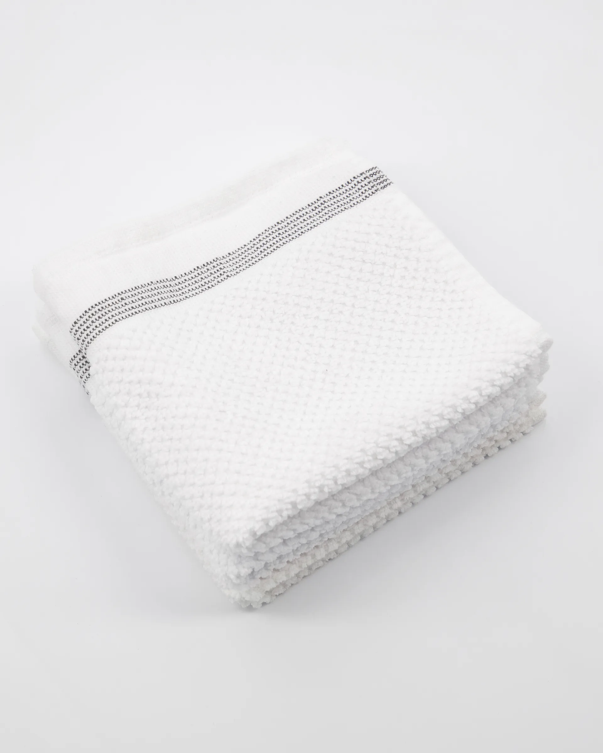 Meraki Handtuch weiß mit grauen Linien 3er Pack, 30 x 30cm Meraki