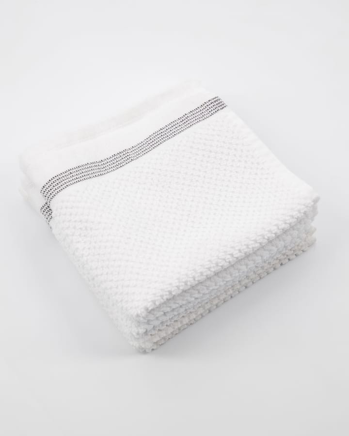 Meraki Handtuch weiß mit grauen Linien 3er Pack, 30 x 30cm Meraki