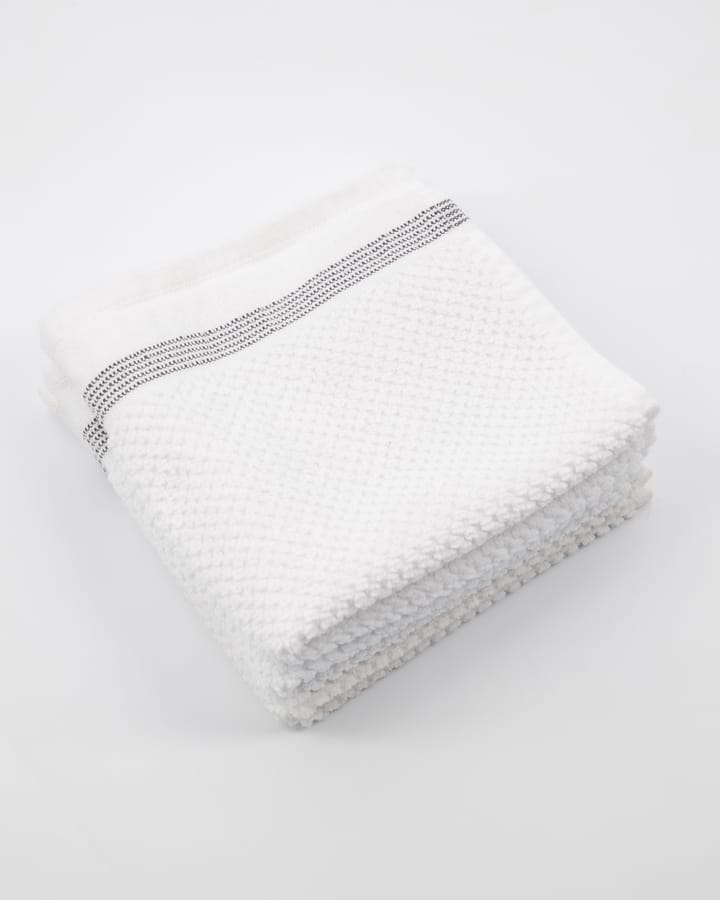 Meraki Handtuch weiß mit grauen Linien 3er Pack - 30 x 30cm - Meraki