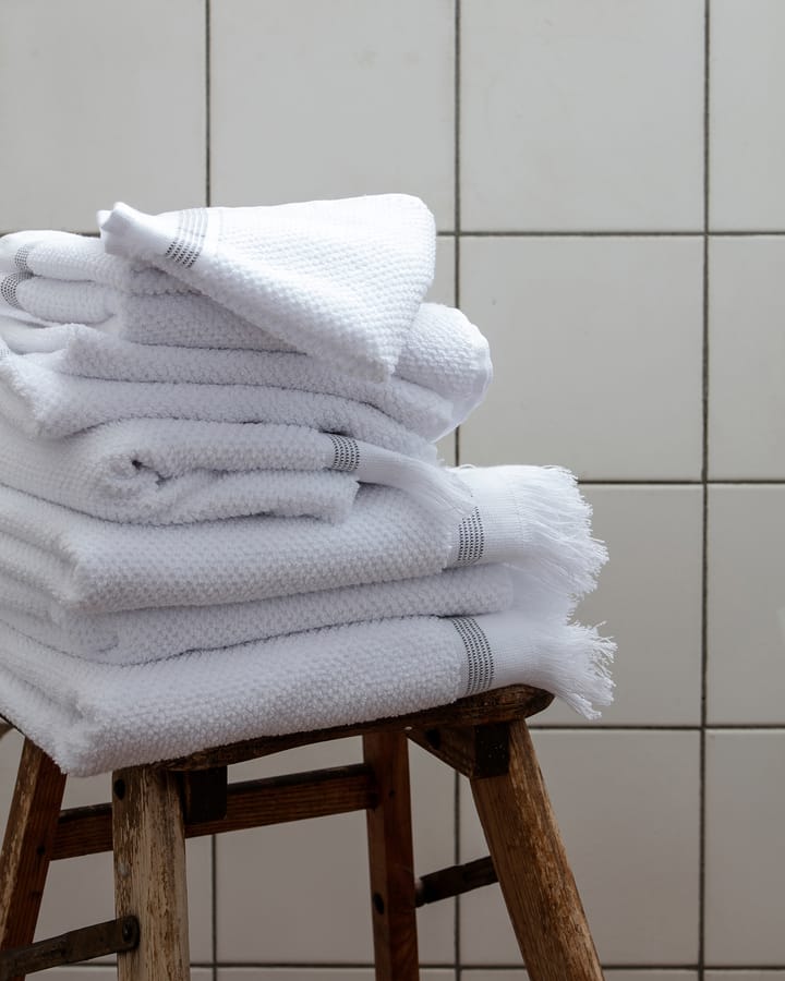 Meraki Handtuch weiß mit grauen Linien 3er Pack, 30 x 30cm Meraki