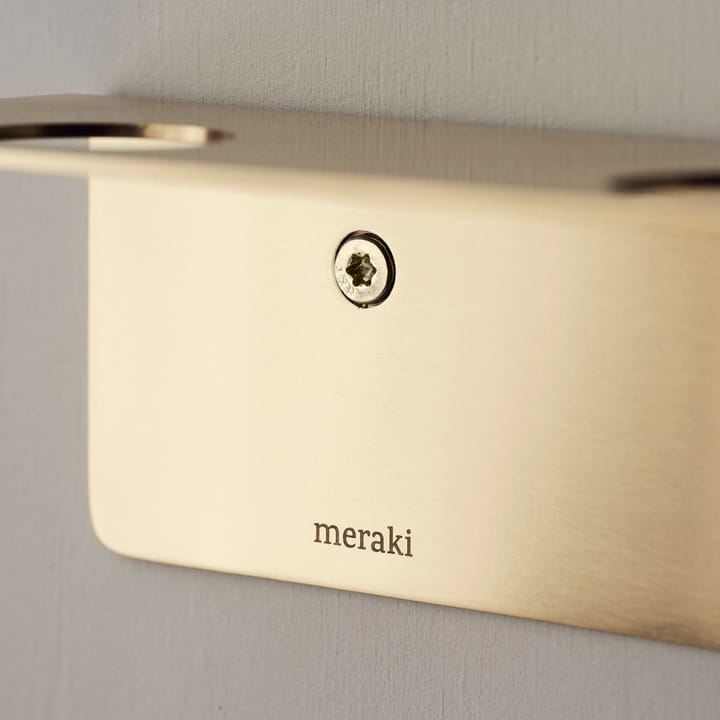 Meraki Regal mit Flaschenhalter und Haken - Messingfinish gebürstet - Meraki