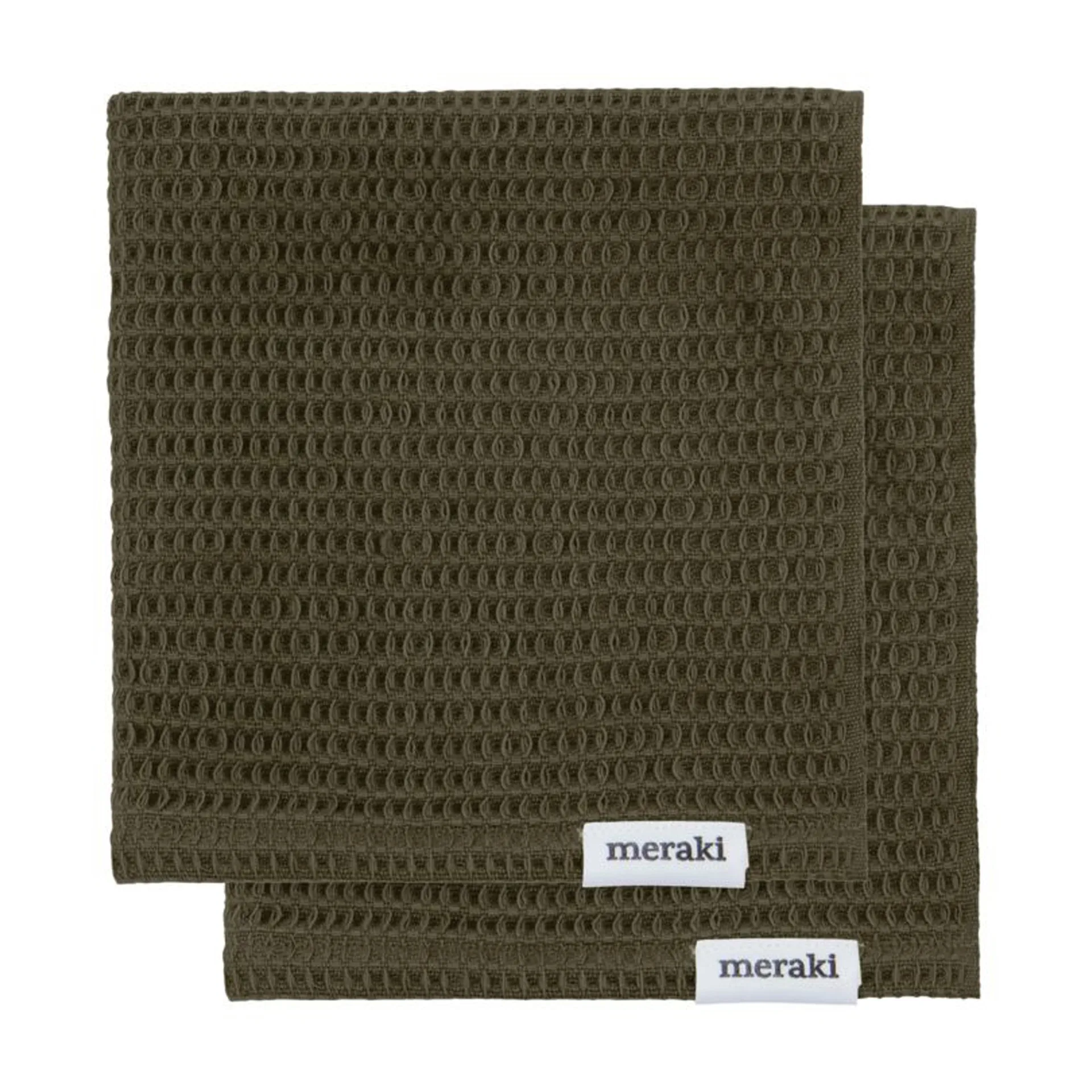 Pumila Geschirrtuch 30 x 30cm 2er Pack, Armeegrün Meraki