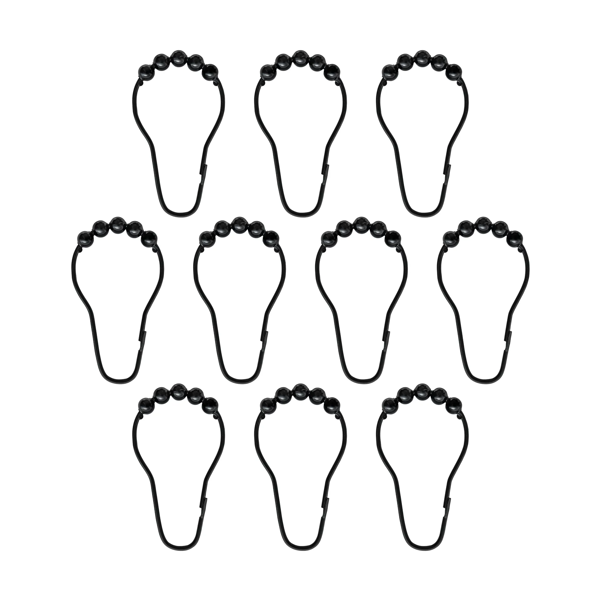 Aqua Haken für Duschvorhang 10er Pack, Schwarz Mette Ditmer