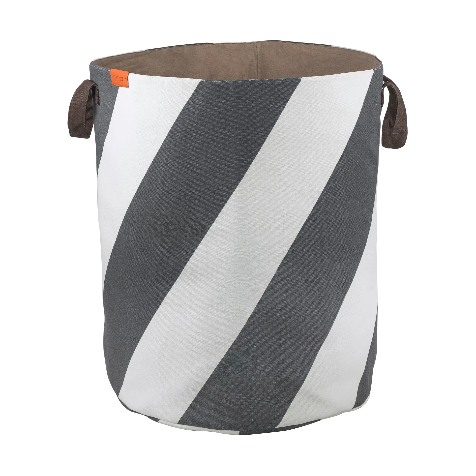 Diagonale Wäschekorb Ø40x50 cm, Dark grey-off-white Mette Ditmer