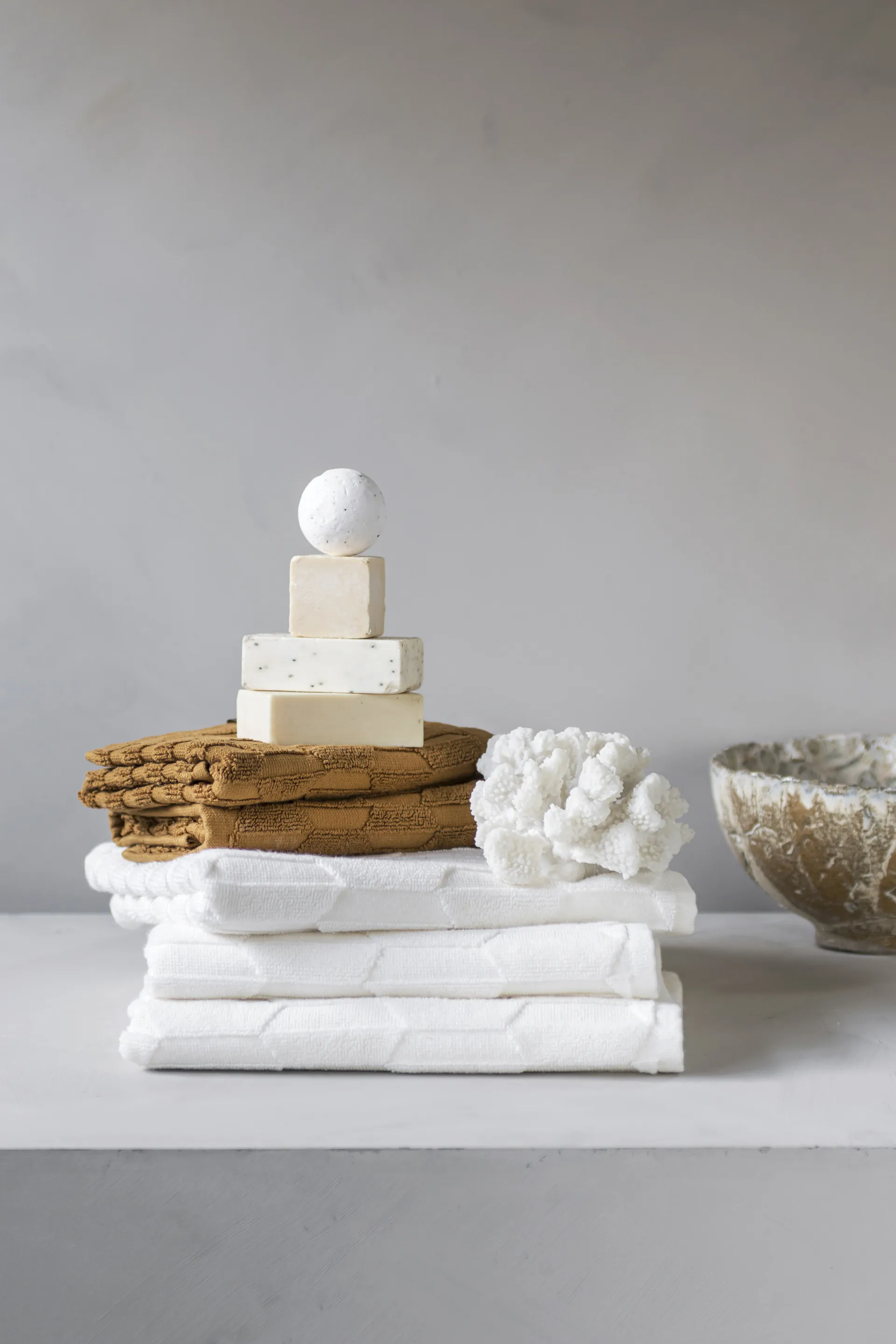 Geo Gästehandtuch 2er Pack, Off white Mette Ditmer