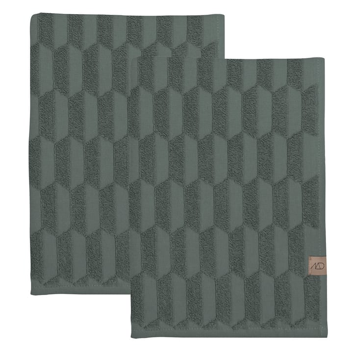 Geo Gästehandtuch 2er Pack - Pine green - Mette Ditmer