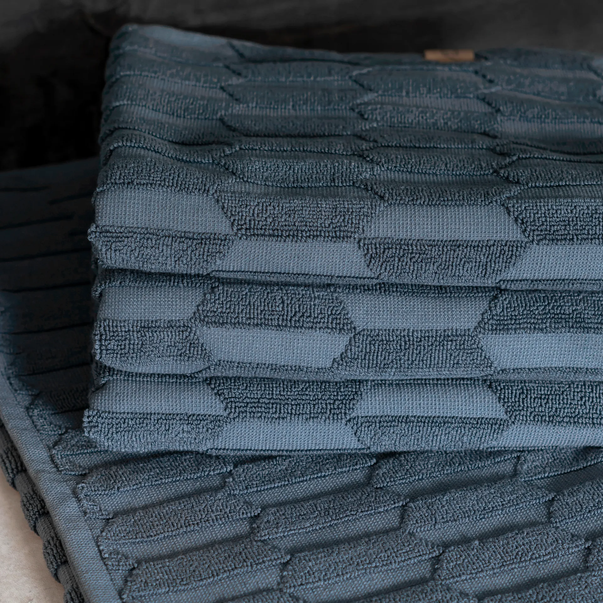 Geo Gästehandtuch 2er Pack, Slate blue Mette Ditmer