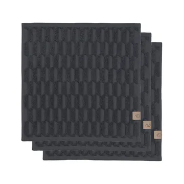 Geo Handtuch 30 x 30 cm 3er-Pack - Anthracite - Mette Ditmer
