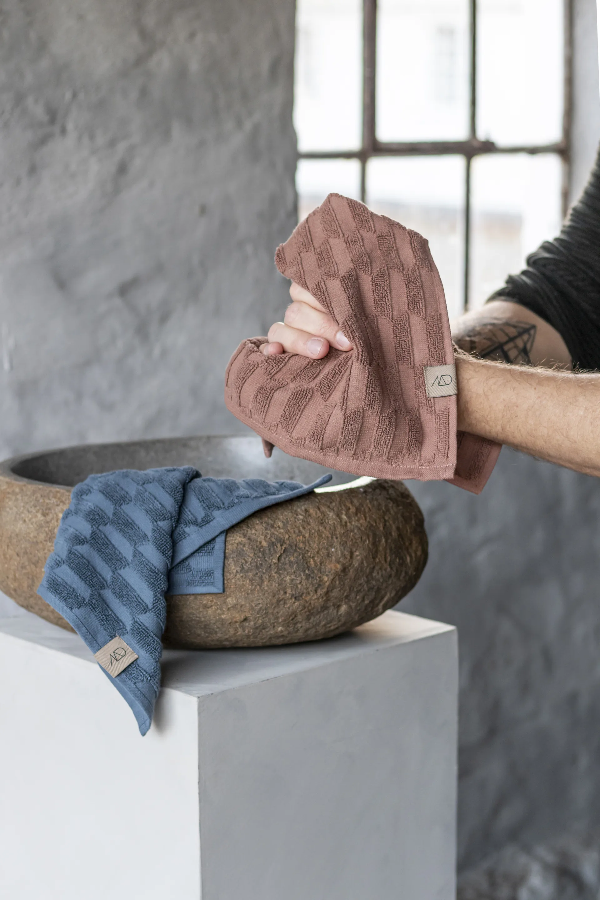 Geo Handtuch 30 x 30 cm 3er-Pack, Blush Mette Ditmer
